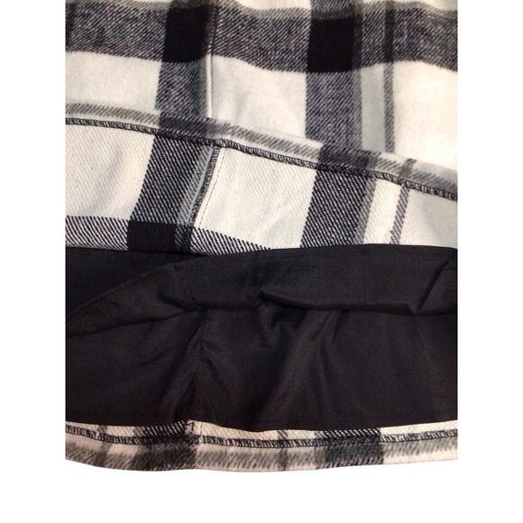 Lulus Mad for Plaid Black and White Flannel A-Line Mini Skirt Size XL - Picture 4 of 9